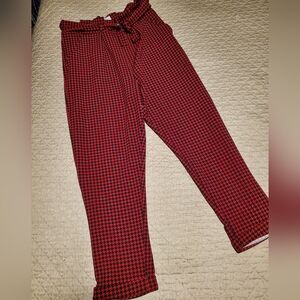 Tweed Houndstooth paper bag trousers with ankle cuff CUTE! XXL 2x